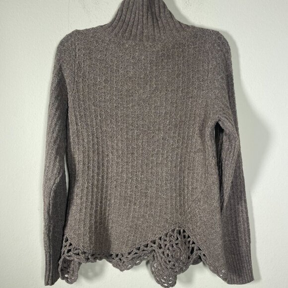 Moth Women's Brown High Neck Button Detail Wool Blend Sweater SP! - Picture 6 of 6